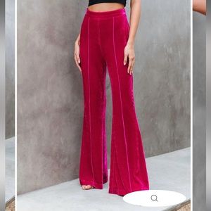 Amani High Rise Velvet Flare Pants